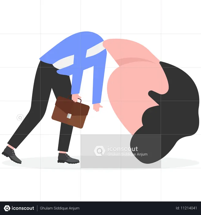 Empresário enfrentando depressão  Ilustração