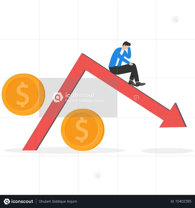 Empresário enfrenta perda de negócios no mercado  Ilustração