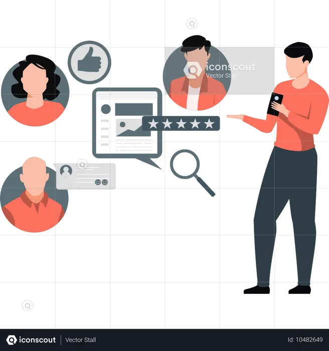 Empresário está procurando funcionário para um emprego  Ilustração