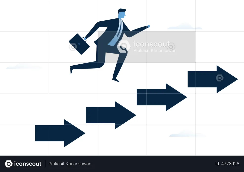 El empresario fijó objetivos empresariales.  Ilustración