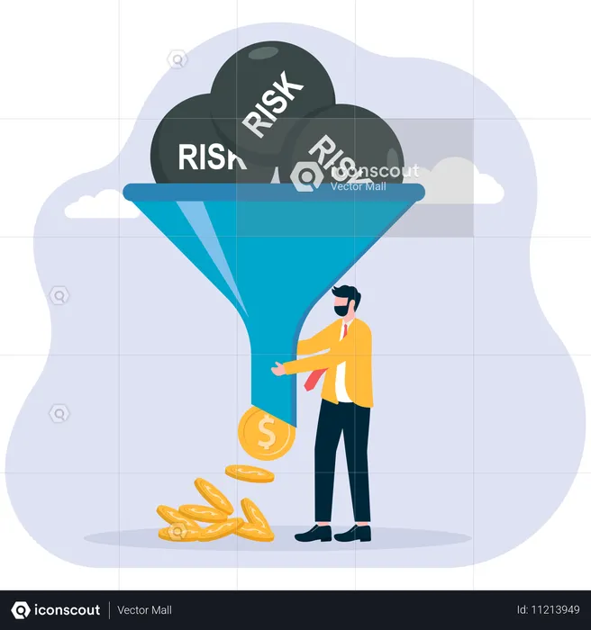 Empresário evitando riscos  Ilustração