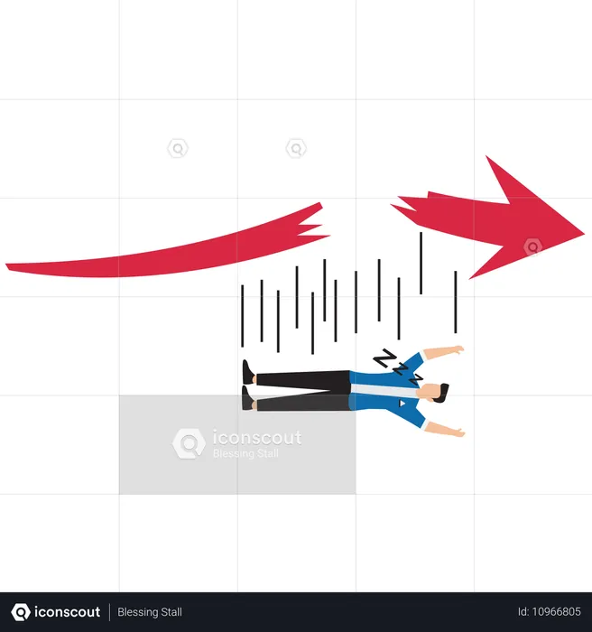 Empresário fazendo análise do mercado de ações  Ilustração