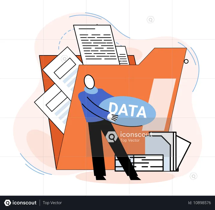 Empresário fazendo análise de dados  Illustration