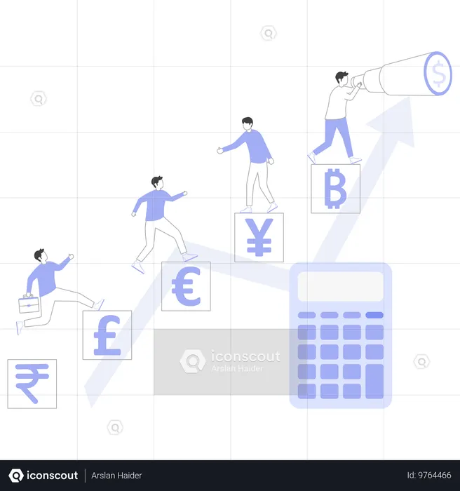 Empresário fazendo gerenciamento de fluxo de caixa  Ilustração