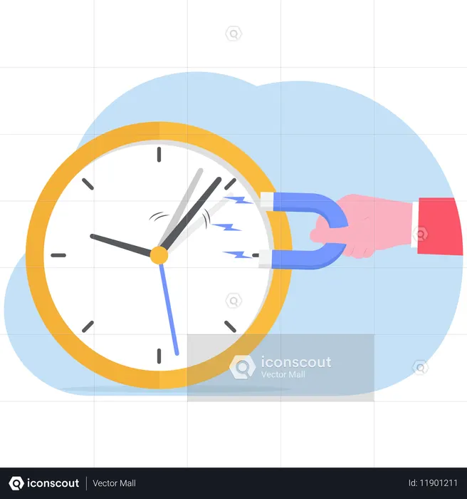 Empresário fazendo gerenciamento de tempo  Ilustração