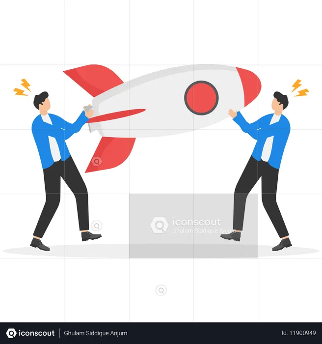 Empresario frente a la competencia empresarial  Ilustración