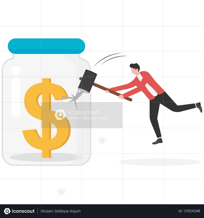 Hombre de negocios haciendo ahorro financiero  Ilustración