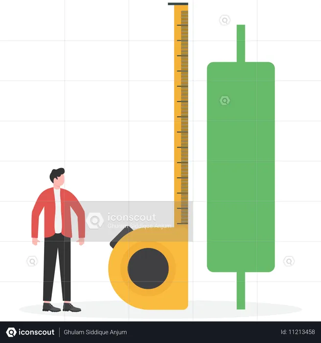 Empresario haciendo evaluación de crecimiento  Ilustración