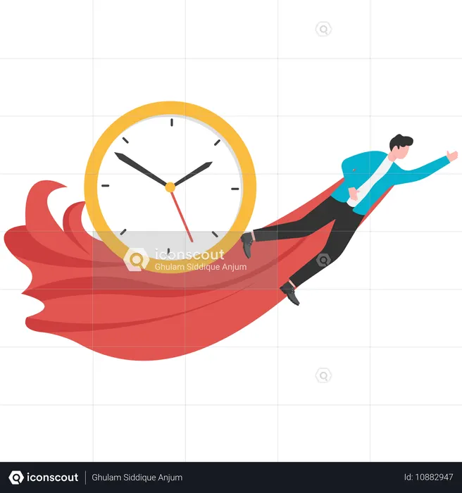 Empresario haciendo gestión del tiempo  Ilustración