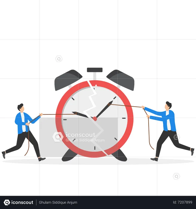 Empresario haciendo gestión del tiempo  Ilustración
