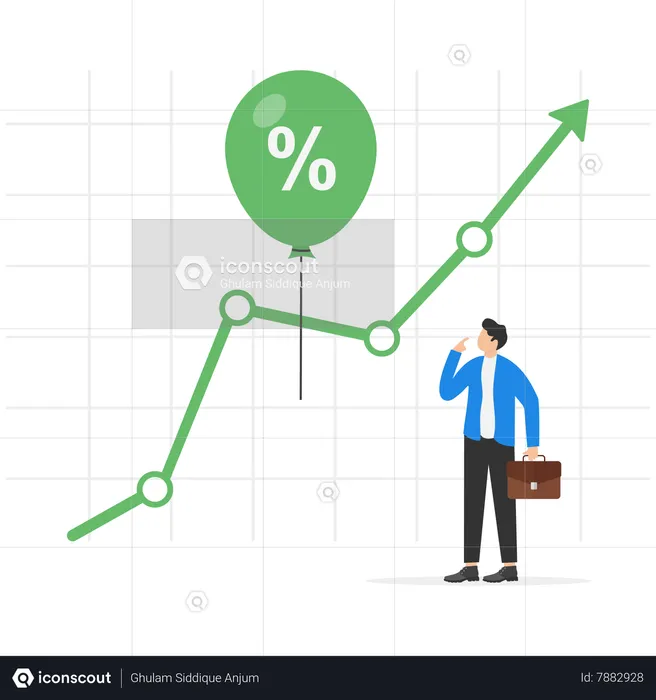 Empresario investigando el gráfico del mercado de valores  Ilustración