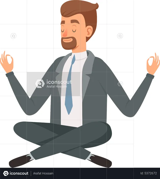 Empresário meditando  Ilustração