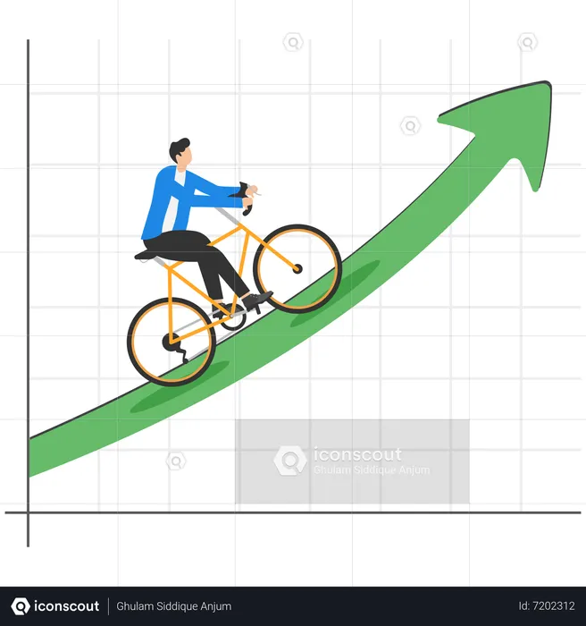 El ciclo de los empresarios aumenta el gráfico de ganancias  Ilustración