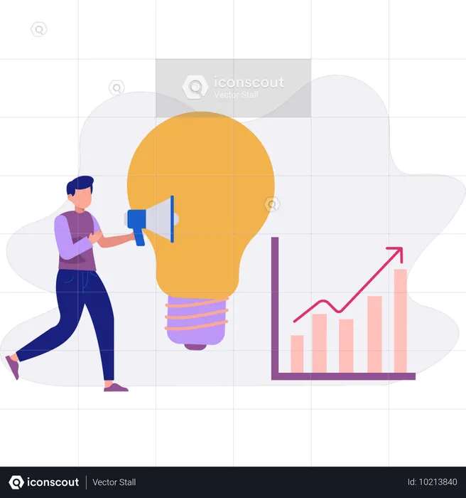 Empresário mostrando gráfico de crescimento de negócios  Ilustração