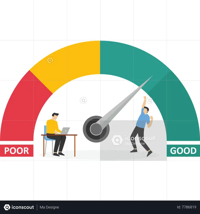 Empresário aponta para gráfico de desempenho  Ilustração