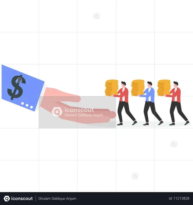 Empresário resolvendo problema financeiro  Ilustração