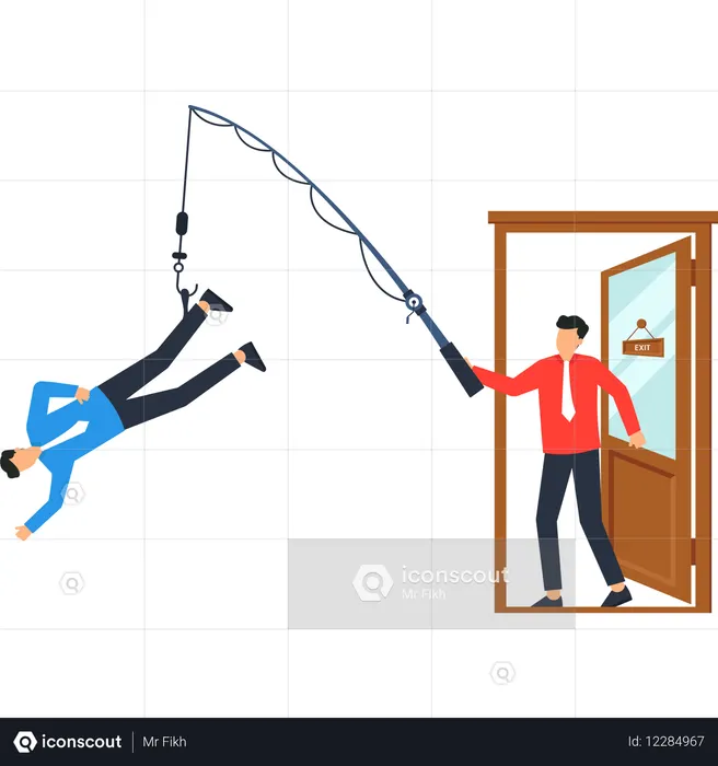 Empresário sendo demitido  Ilustração