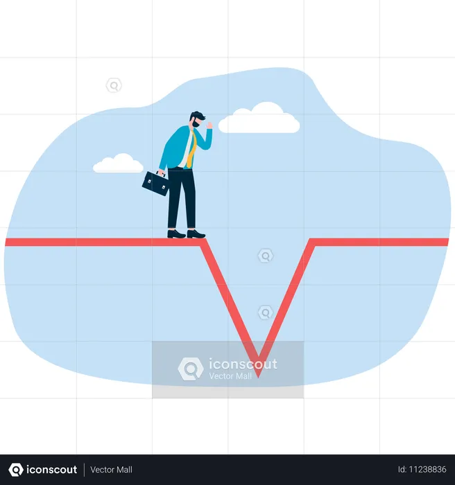 Empresario superando desafío empresarial  Ilustración