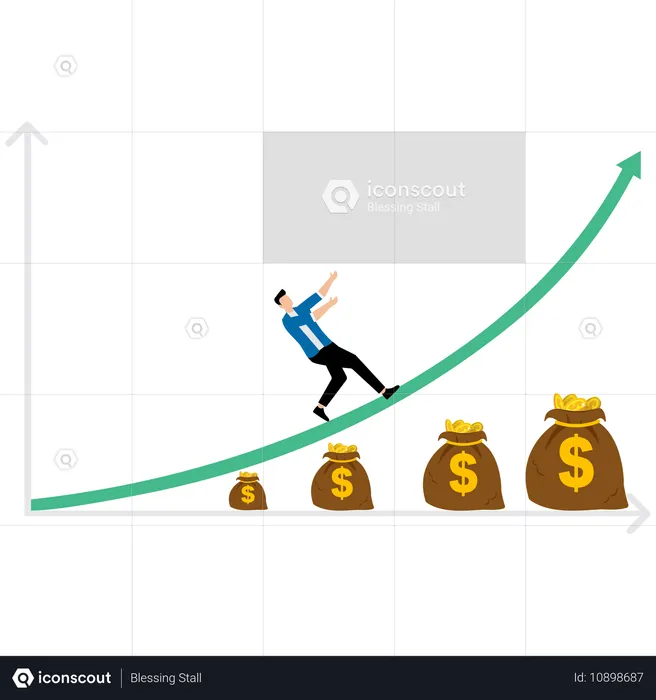 Empresário tendo crescimento de investimento  Ilustração