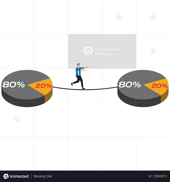 Empresario trabajando en el crecimiento empresarial  Ilustración