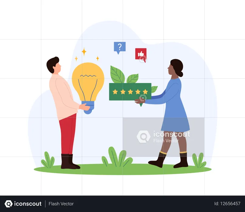 Hombre de negocios trabajando en la revisión del cliente  Ilustración