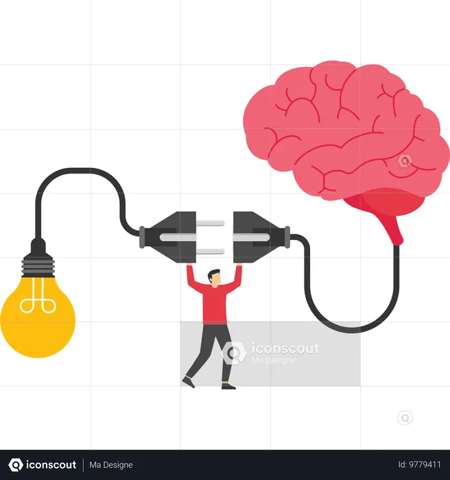 Empresário trabalha com criatividade  Ilustração