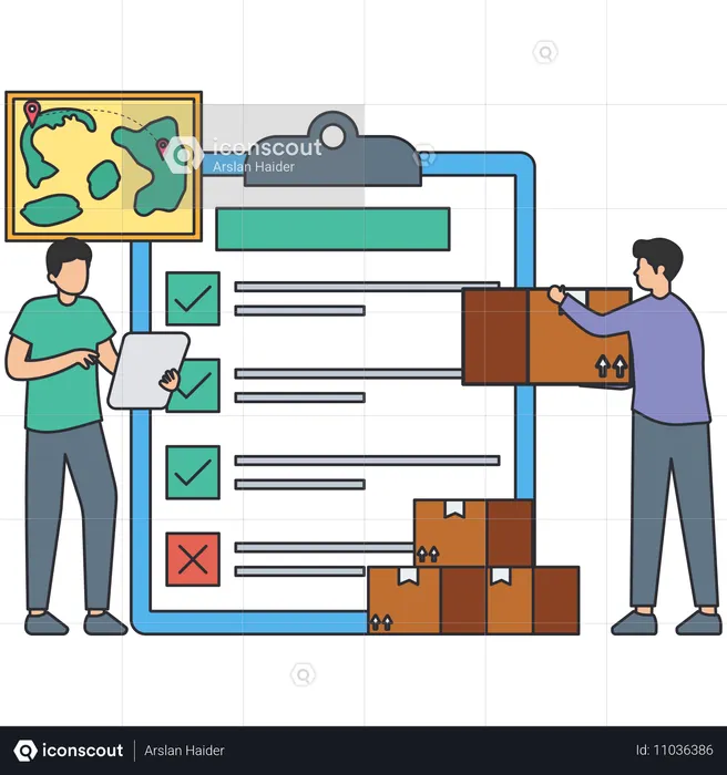 Empresário trabalhando como gerente de logística  Ilustração