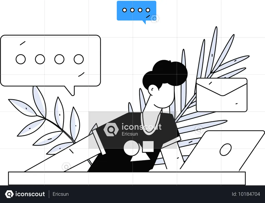 Empresário trabalhando no crescimento do negócio  Ilustração