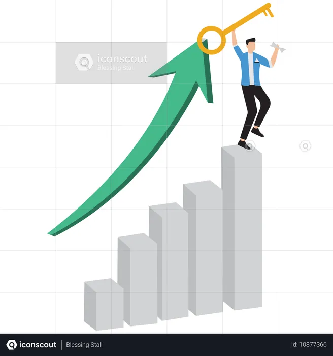 Empresário trabalhando no sucesso empresarial  Ilustração