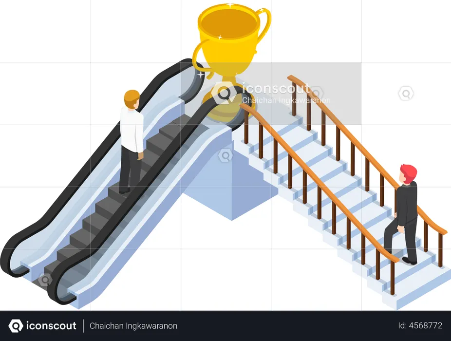 Empresário usa maneira diferente para o sucesso  Ilustração