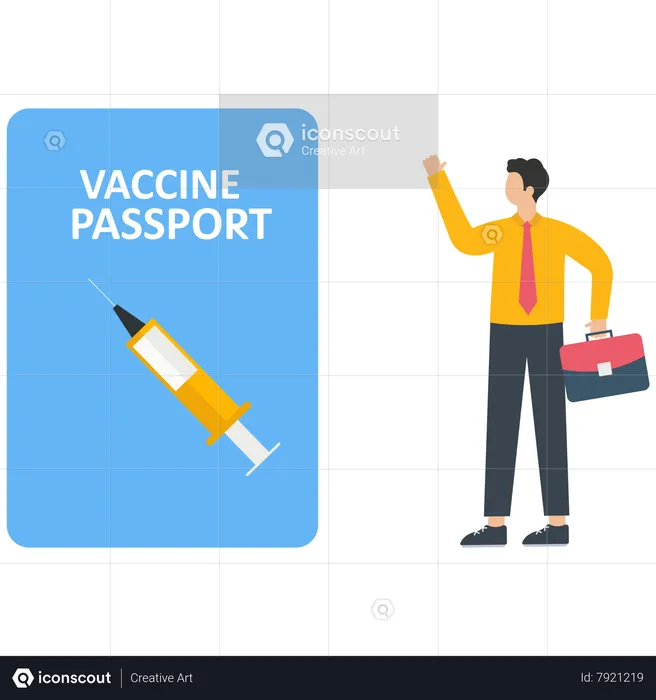 El empresario utiliza un pasaporte de vacunas para viajar  Ilustración