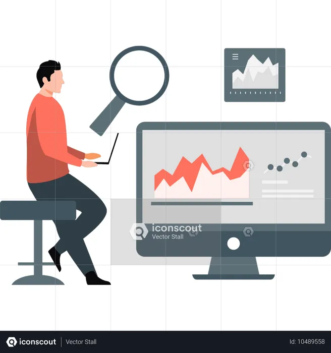 Empresário verificando relatório de experimento  Ilustração