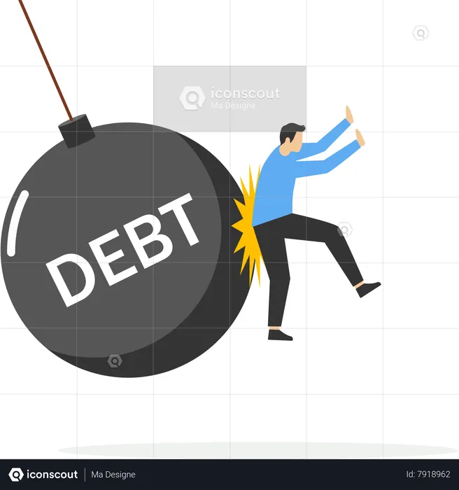 Empresarios afectados por una gran deuda  Ilustración