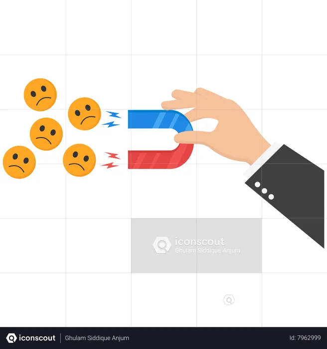 Empresários coletam emoticons negativos  Ilustração