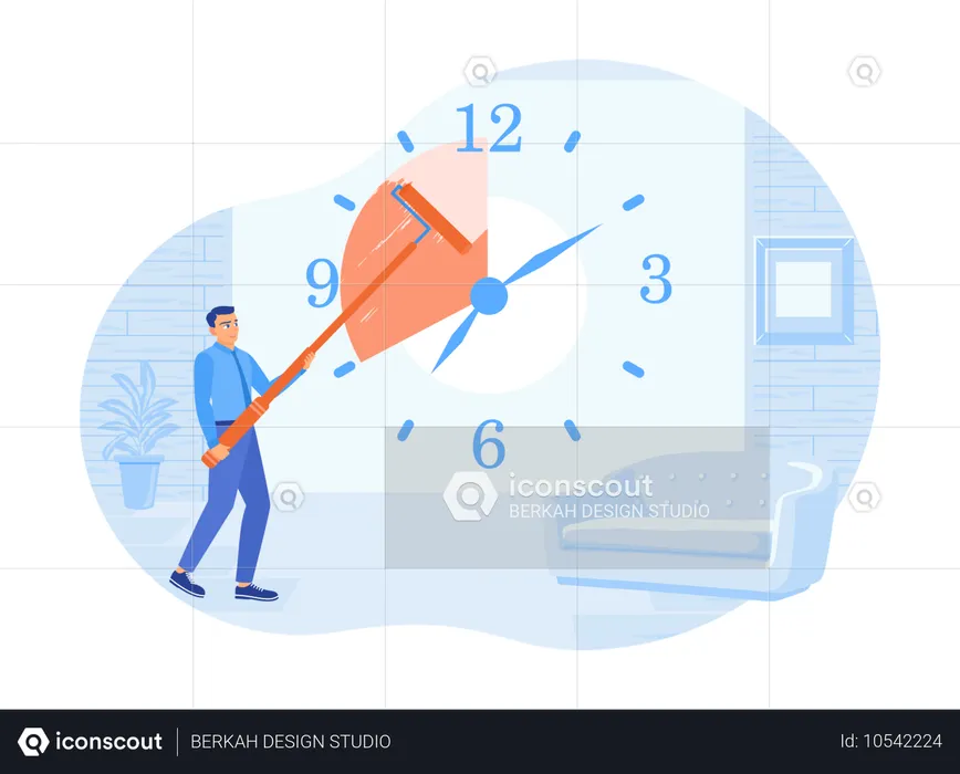 Los empresarios controlan el tiempo y el trabajo  Ilustración