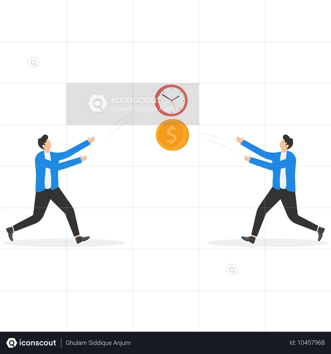 Empresários economizam tempo com dinheiro  Ilustração