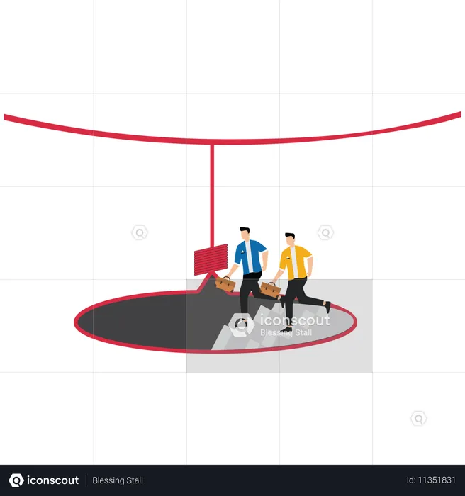 Empresários enfrentando situação de perda  Ilustração