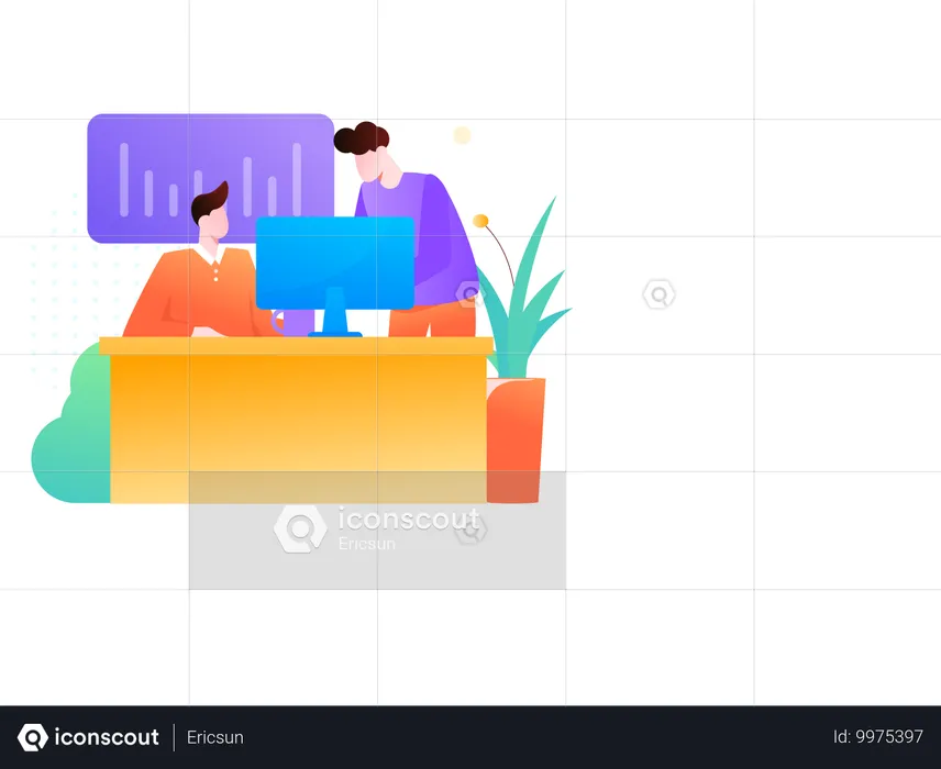 Pessoas de negócios fazendo análise de negócios  Ilustração