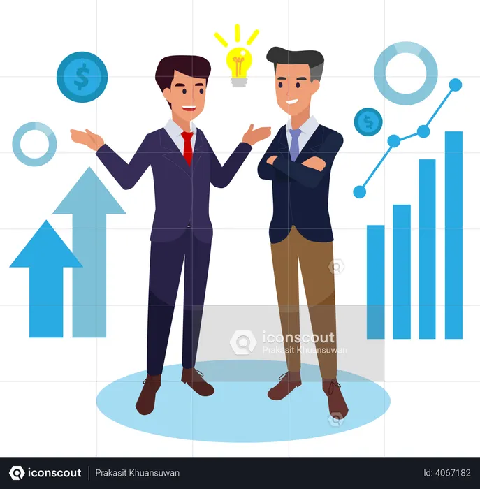 Pessoas de negócios fazendo discussão de negócios  Ilustração