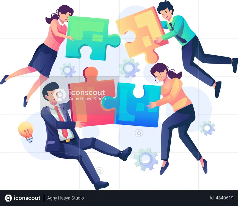 Pessoas de negócios trabalhando juntos como uma equipe  Ilustração