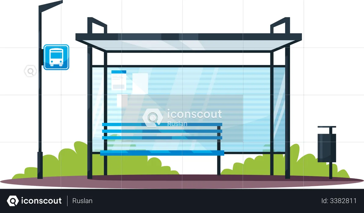 Empty bus station  Illustration