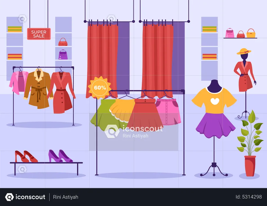 Empty clothing store  Illustration