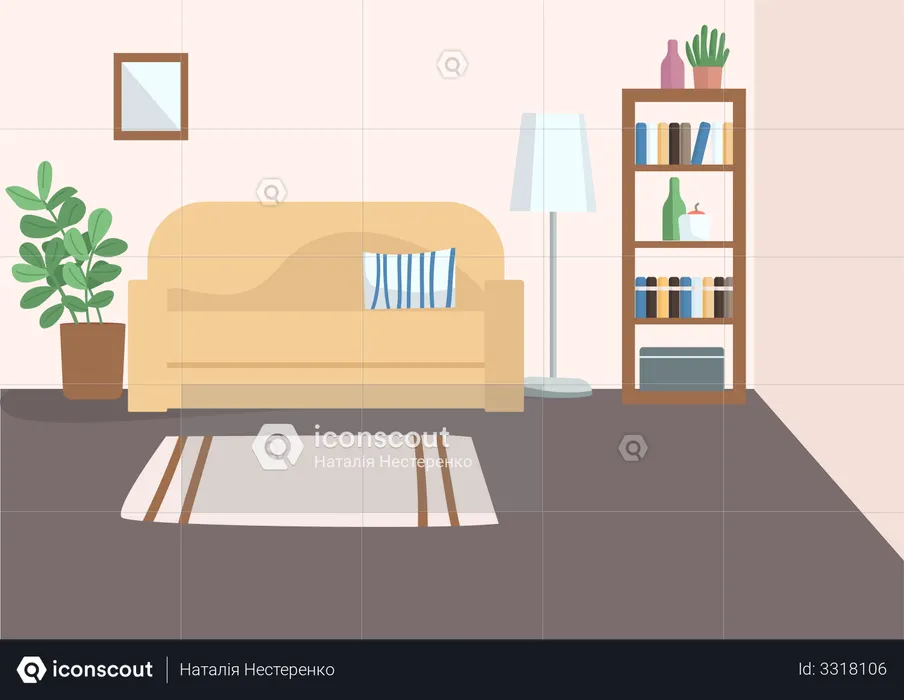 Empty living room  Illustration