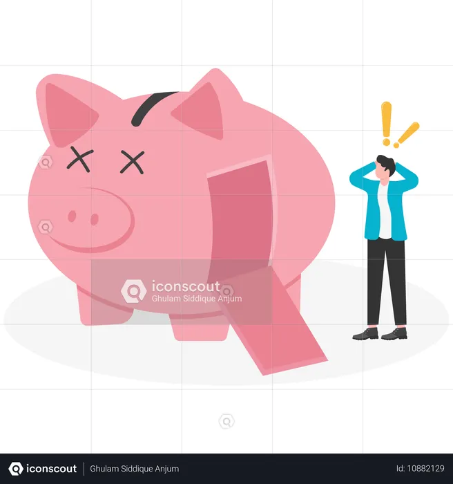 Empty piggy bank  Illustration