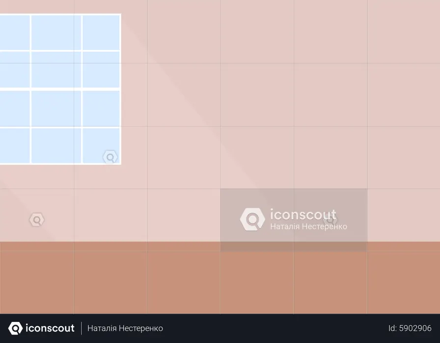 Best Premium Empty room with window Illustration download in PNG