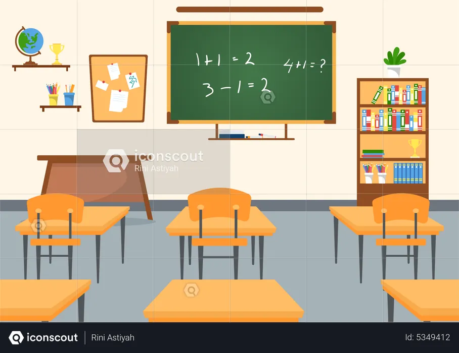 Empty school classroom  Illustration