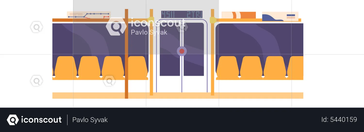 Empty Subway Train with Door  Illustration