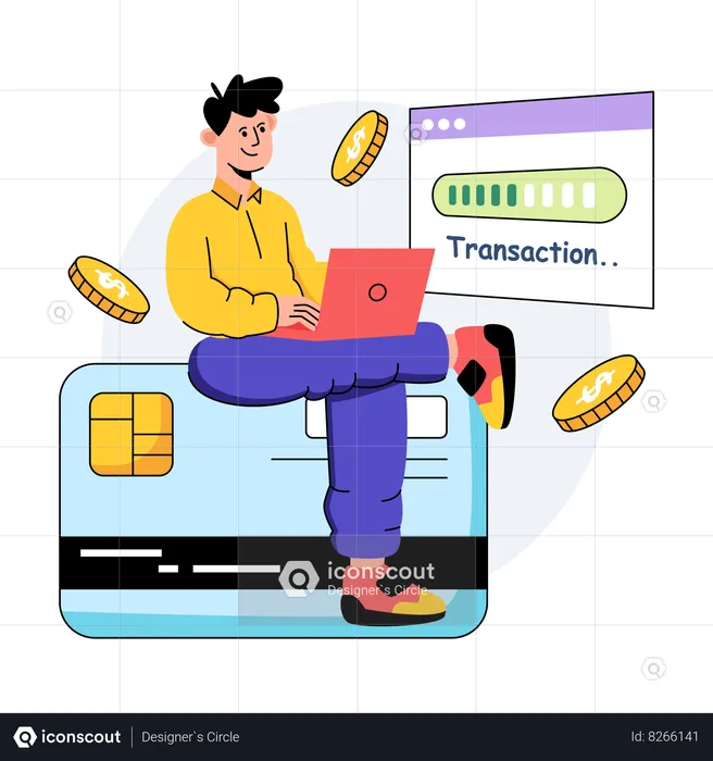 En attente de transaction  Illustration