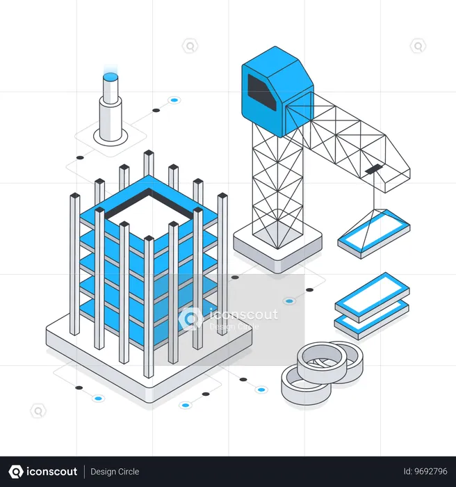 Bâtiment en construction  Illustration