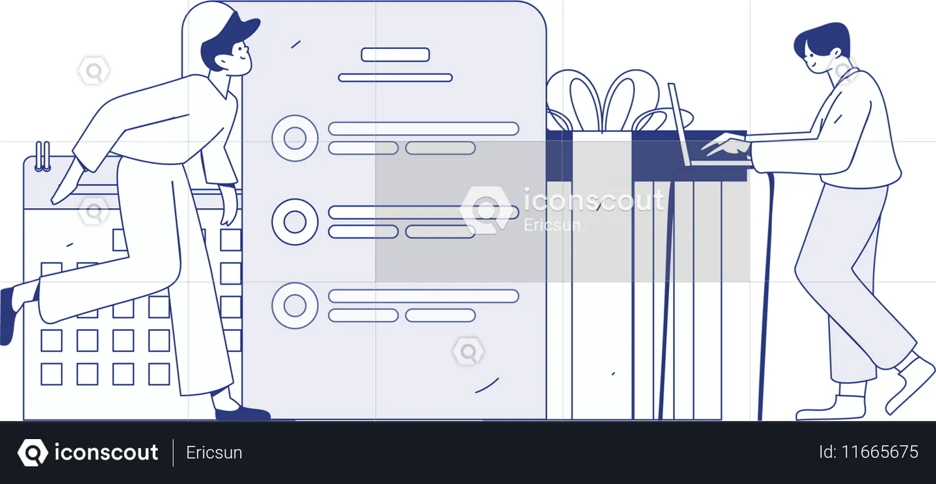 Encuesta de personas con información sobre clientes  Ilustración